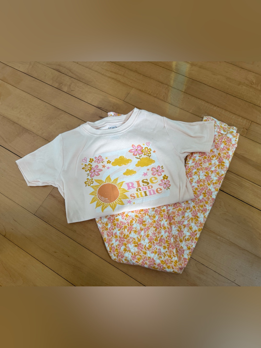 4/$12 Carter's Pink 'Rise and Shine' Two-Piece Pajama Set